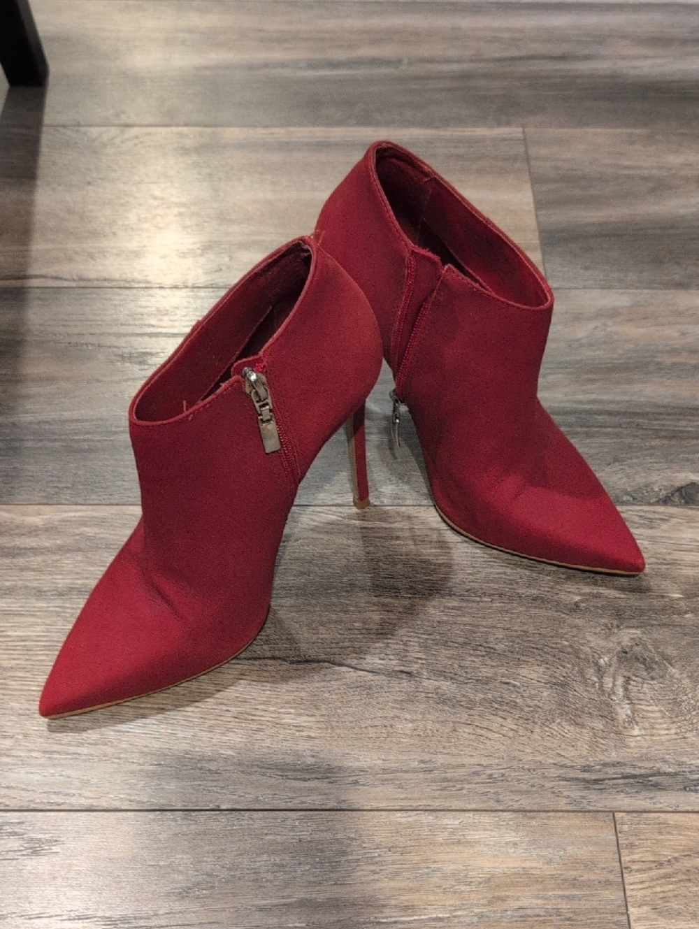 Steve Madden Burgundy Pointed Stiletto Ankle Booties